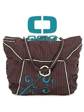 OGIO Brown Pinstripe Highly Organized Laptop Bag